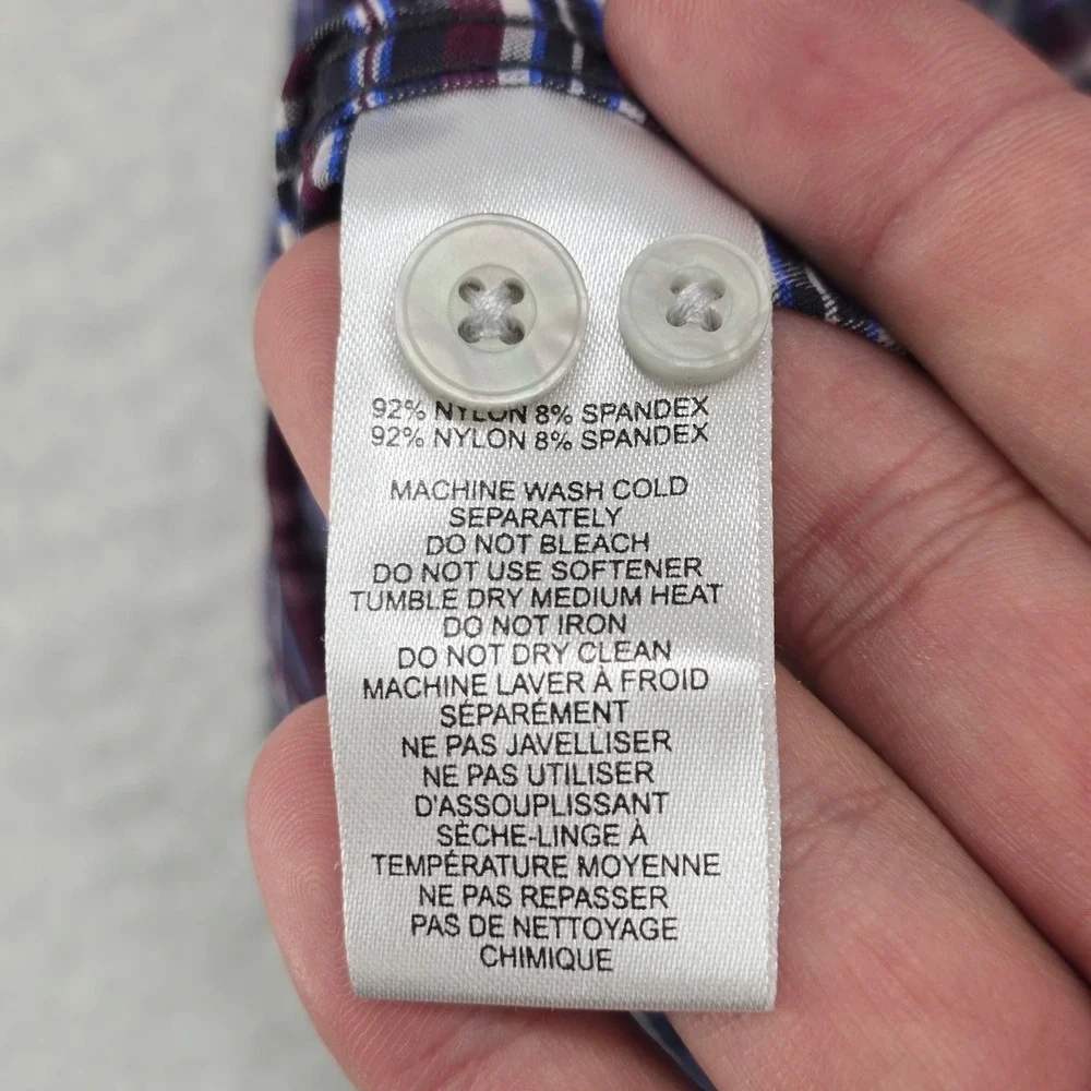 UNTUCKit Men's‎ XXX Large Plaid Button Down Shirt Long Sleeve Nylon Spandex - Picture 7 of 11